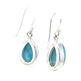 Larimar Tear Drop Silver Earrings