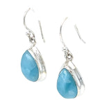 Larimar Tear Drop Silver Earrings