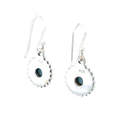 Larimar Round Filigree Silver Earrings
