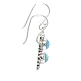 Larimar Round Filigree Silver Earrings