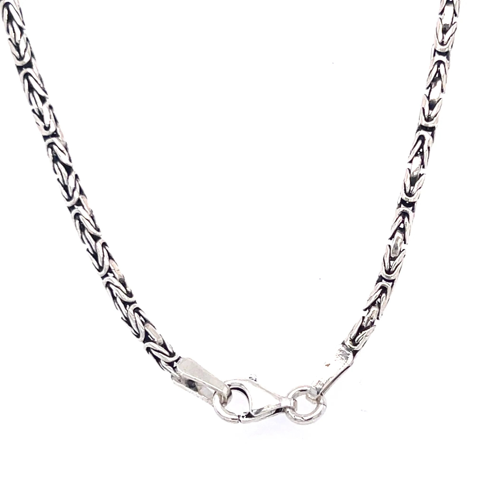 Indonesian Byzantine Style Sterling Silver Chain Sturdy Clasp