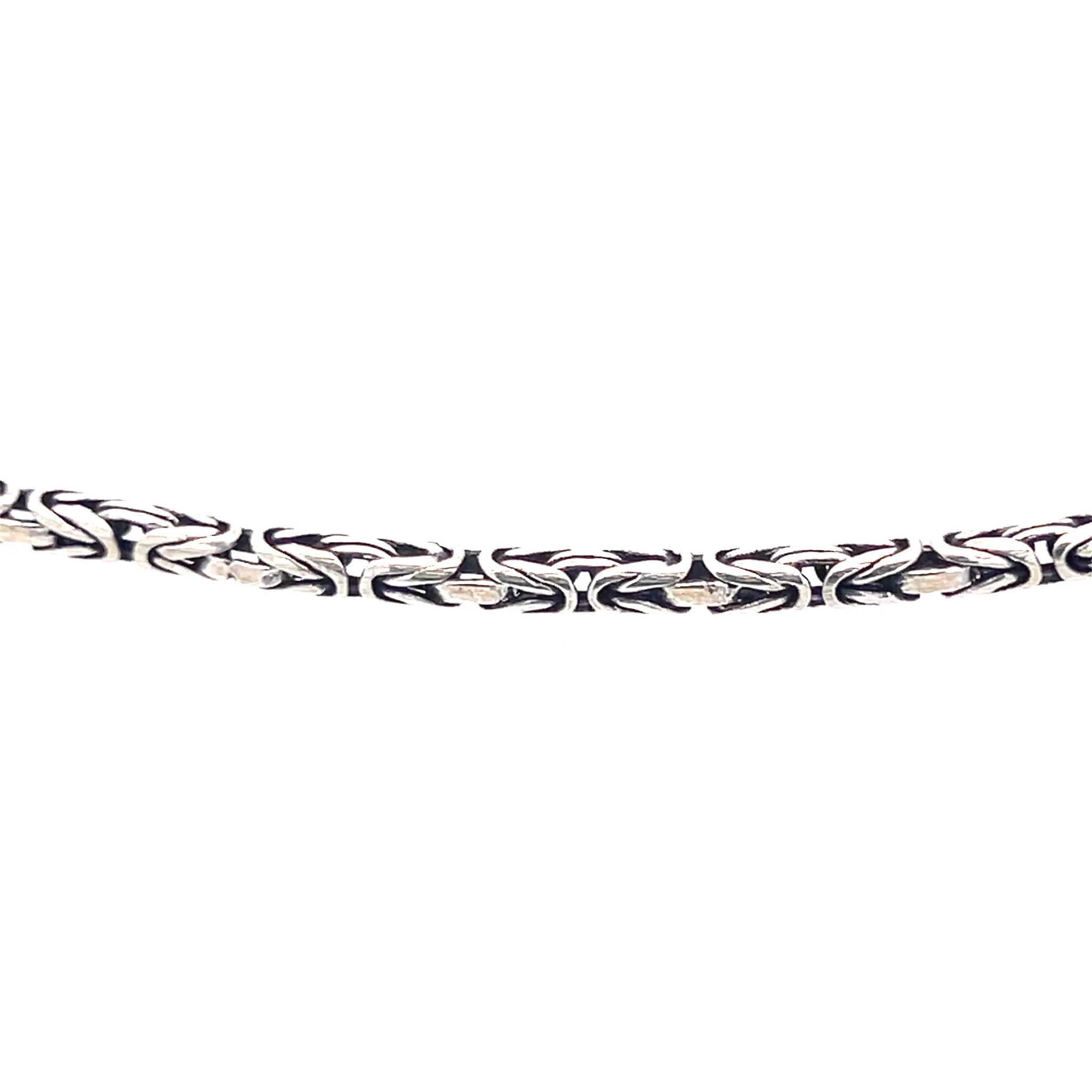 Indonesian Byzantine Style Sterling Silver Chain Close Up