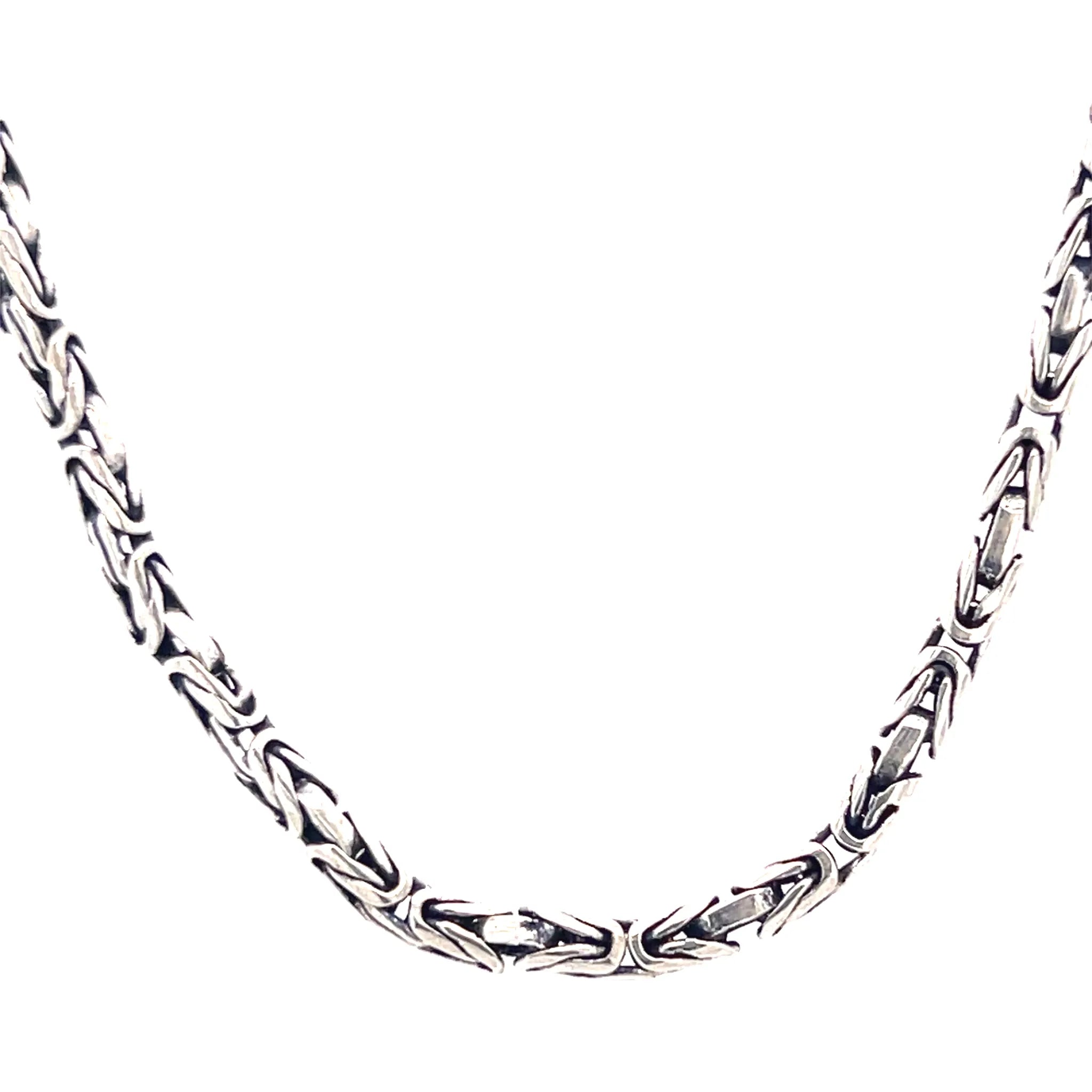 Indonesian Byzantine Style Sterling Silver Chain