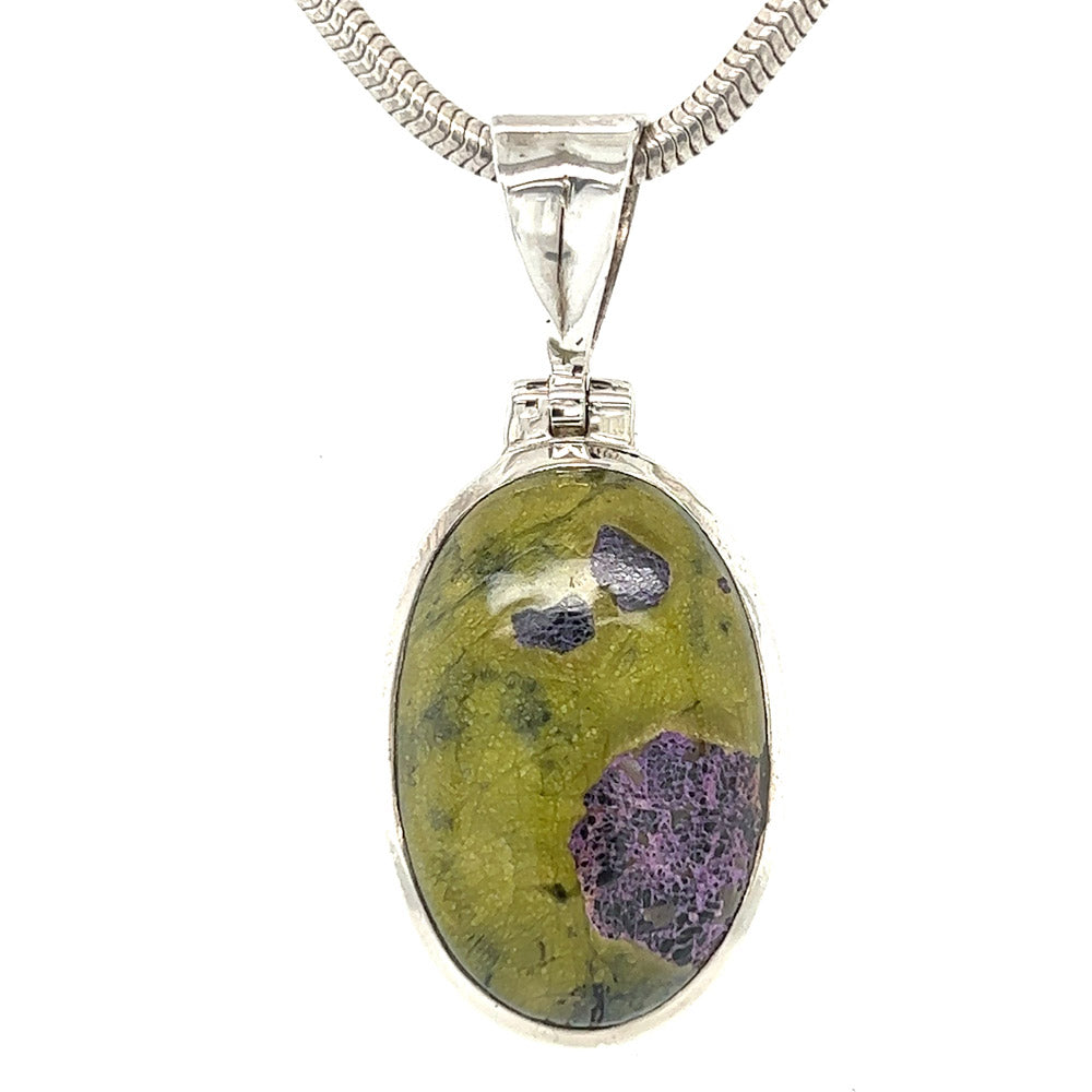 Sterling Silver Stichtite Oval Pendants Sterling Silver Stichtite Oval Pendants