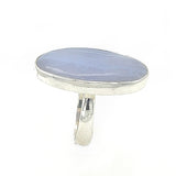 Blue Lace Agate Adjustable Cabochon Ring