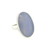 Blue Lace Agate Adjustable Cabochon Ring