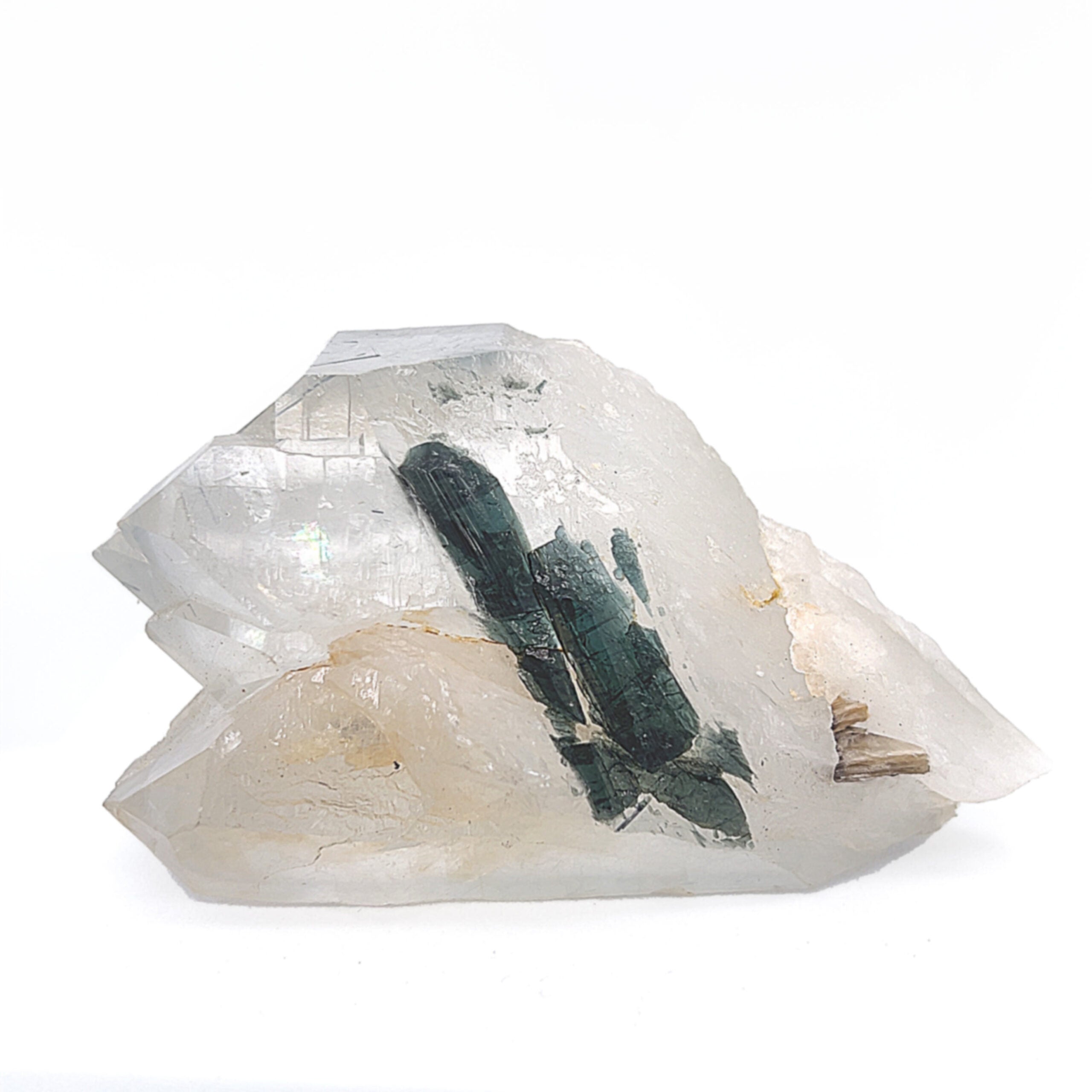 Clear Quartz Blue Tourmaline Point