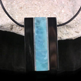 Larimar Black Horn Pendant