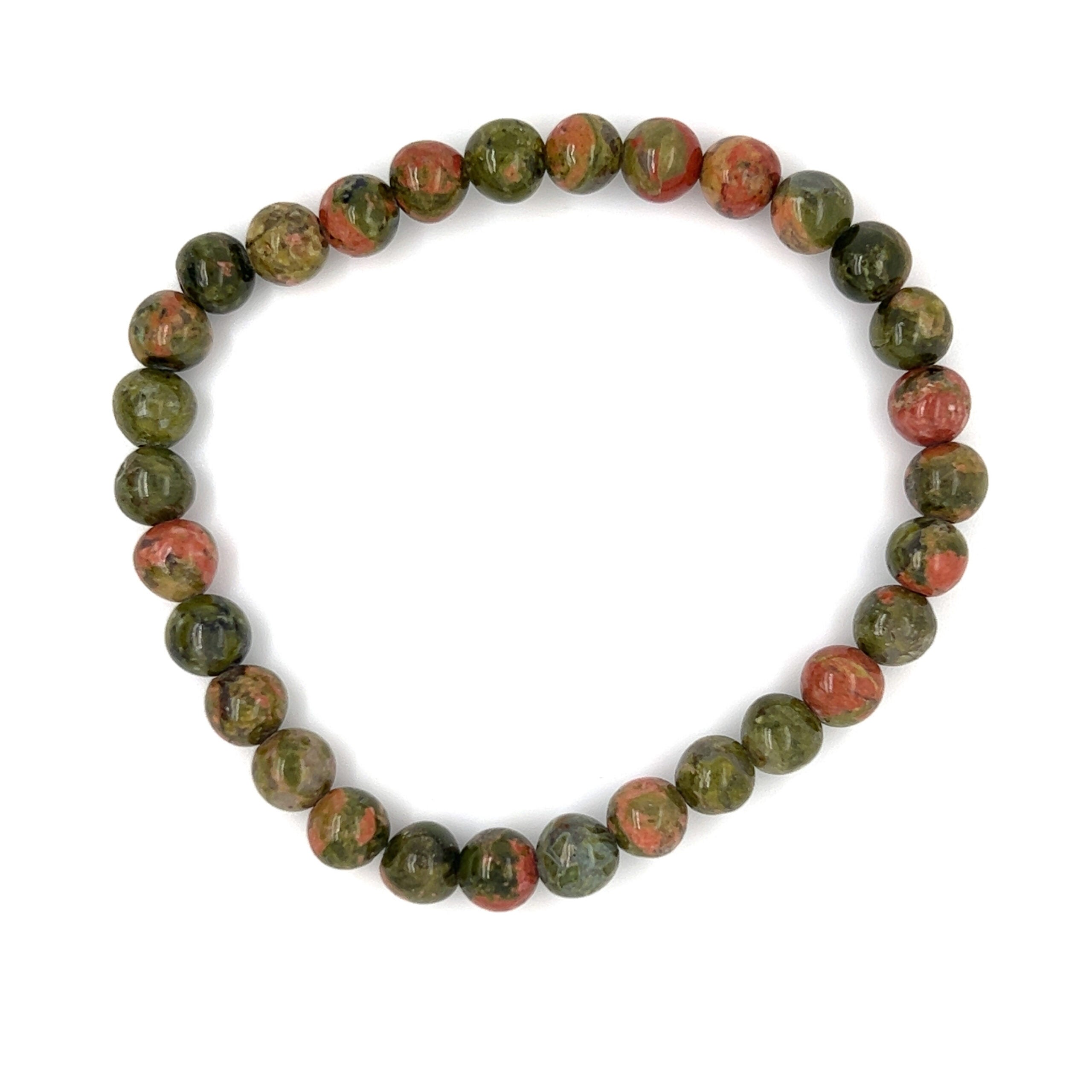 Unakite Bead Bracelet