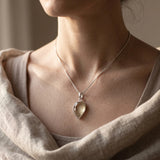 Pear Faceted Libyan Desert Glass Sterling Silver Pendant