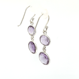 Faceted Double Drop Amethyst Earrings