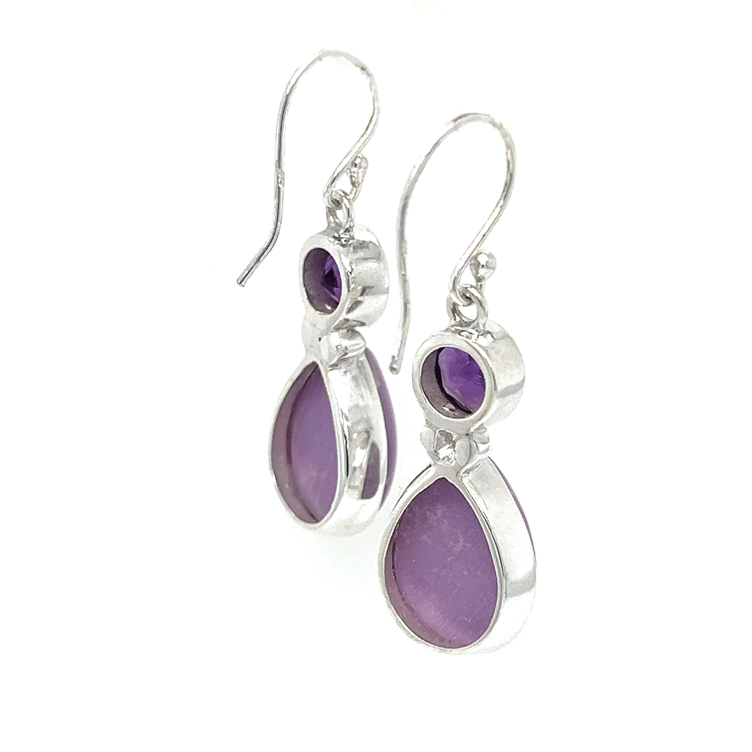 Phosphosiderite Amethyst Drop Earrings