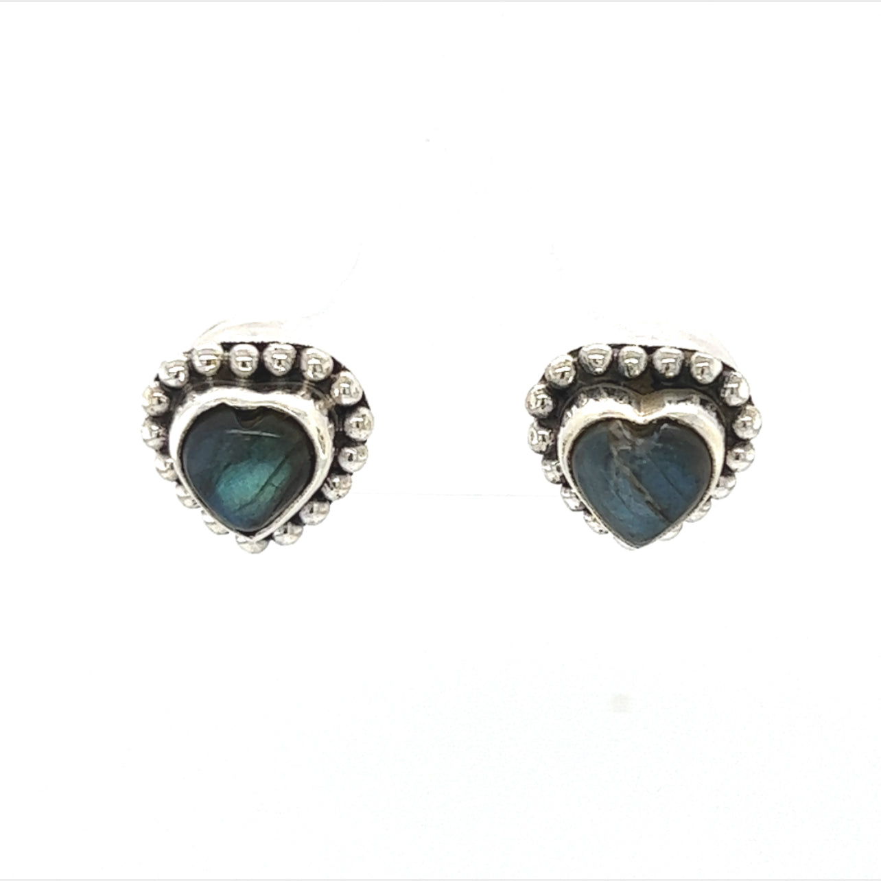 Labradorite Heart Stud Earrings