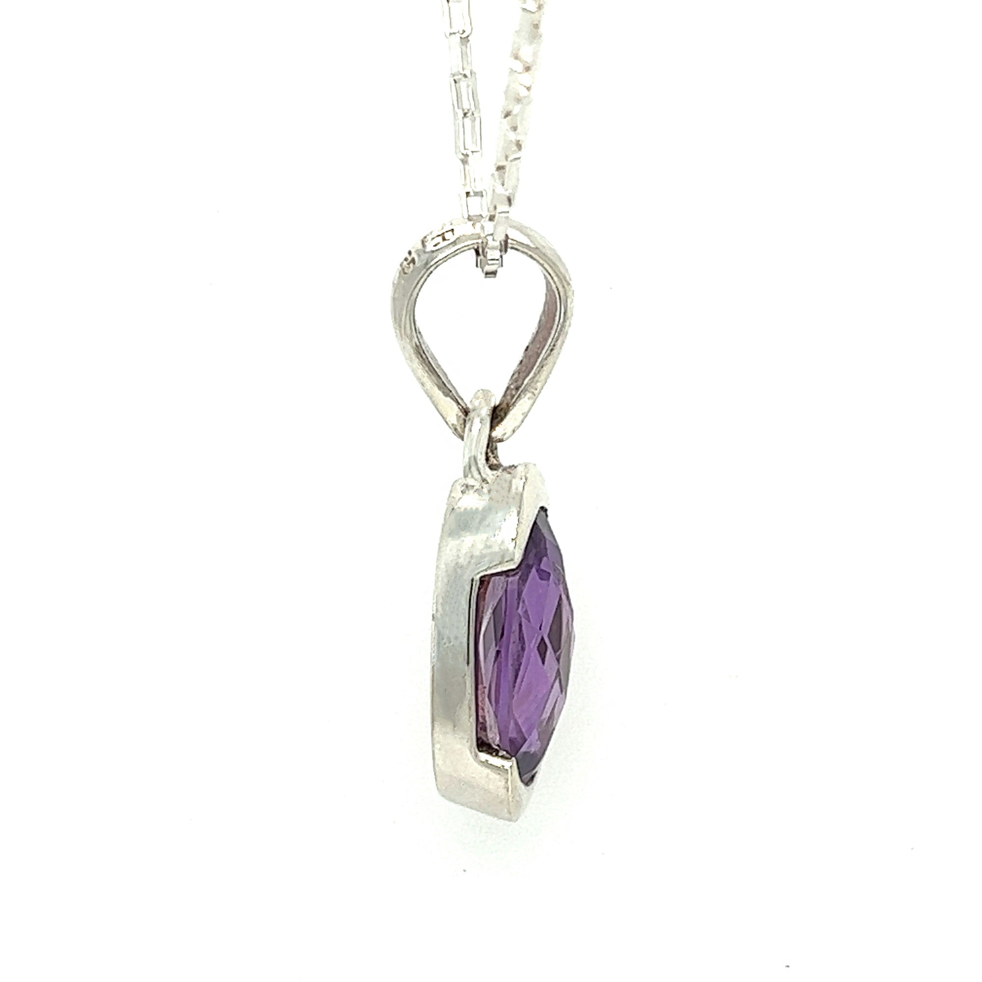 Amethyst Silver Pendant