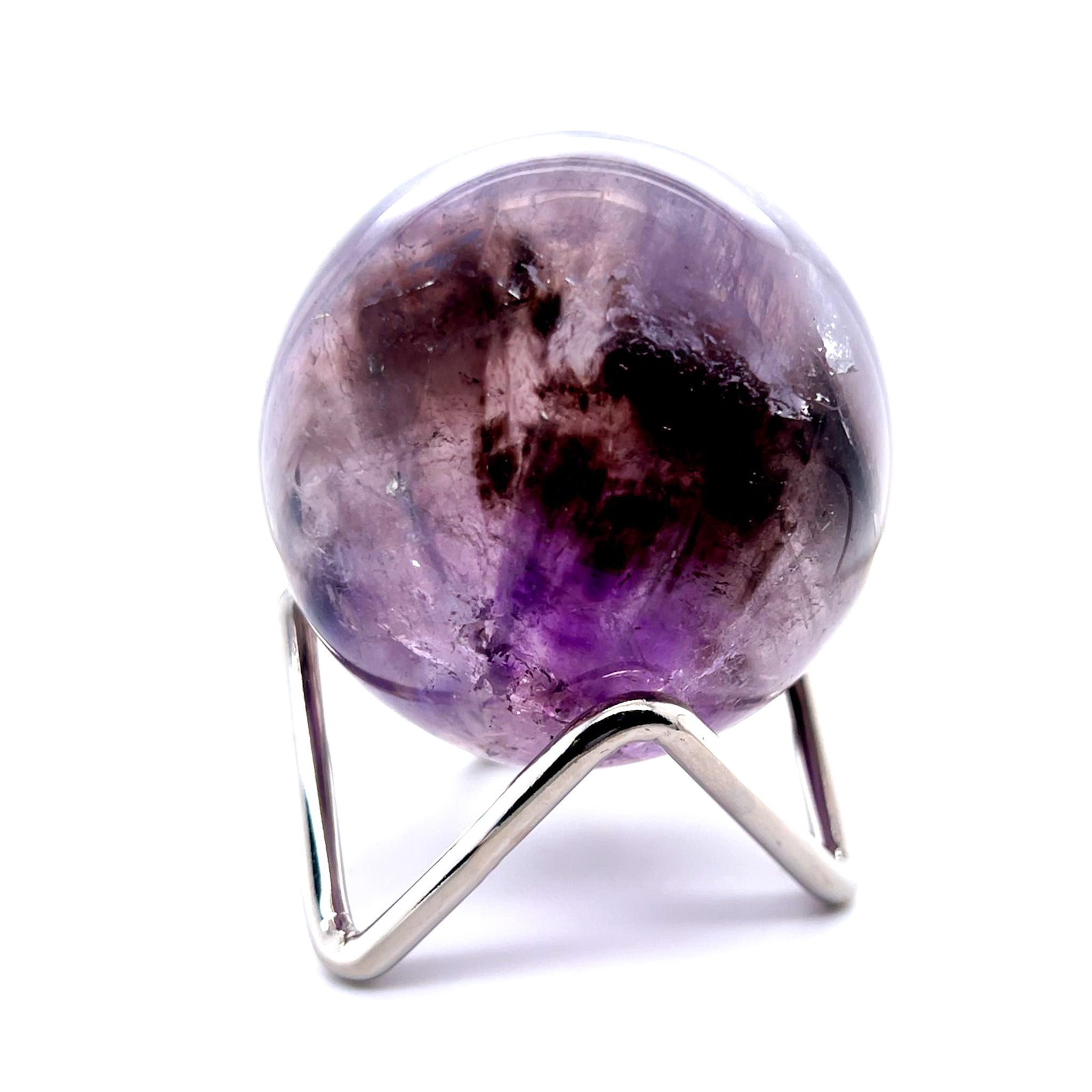 Translucent Amethyst sphere with layered purple colour