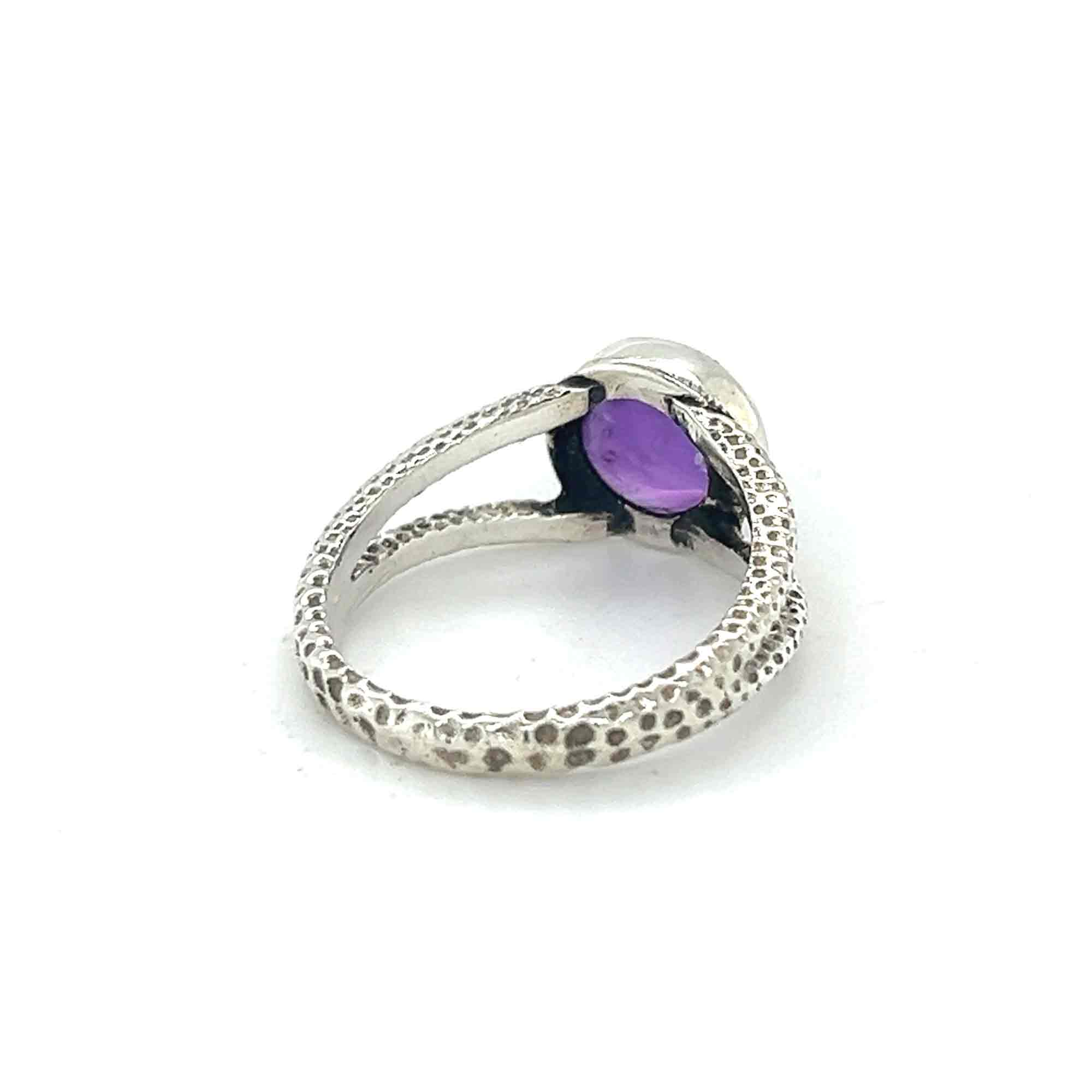 Amethyst textured band Ring