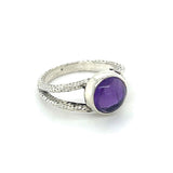 Amethyst textured band Ring