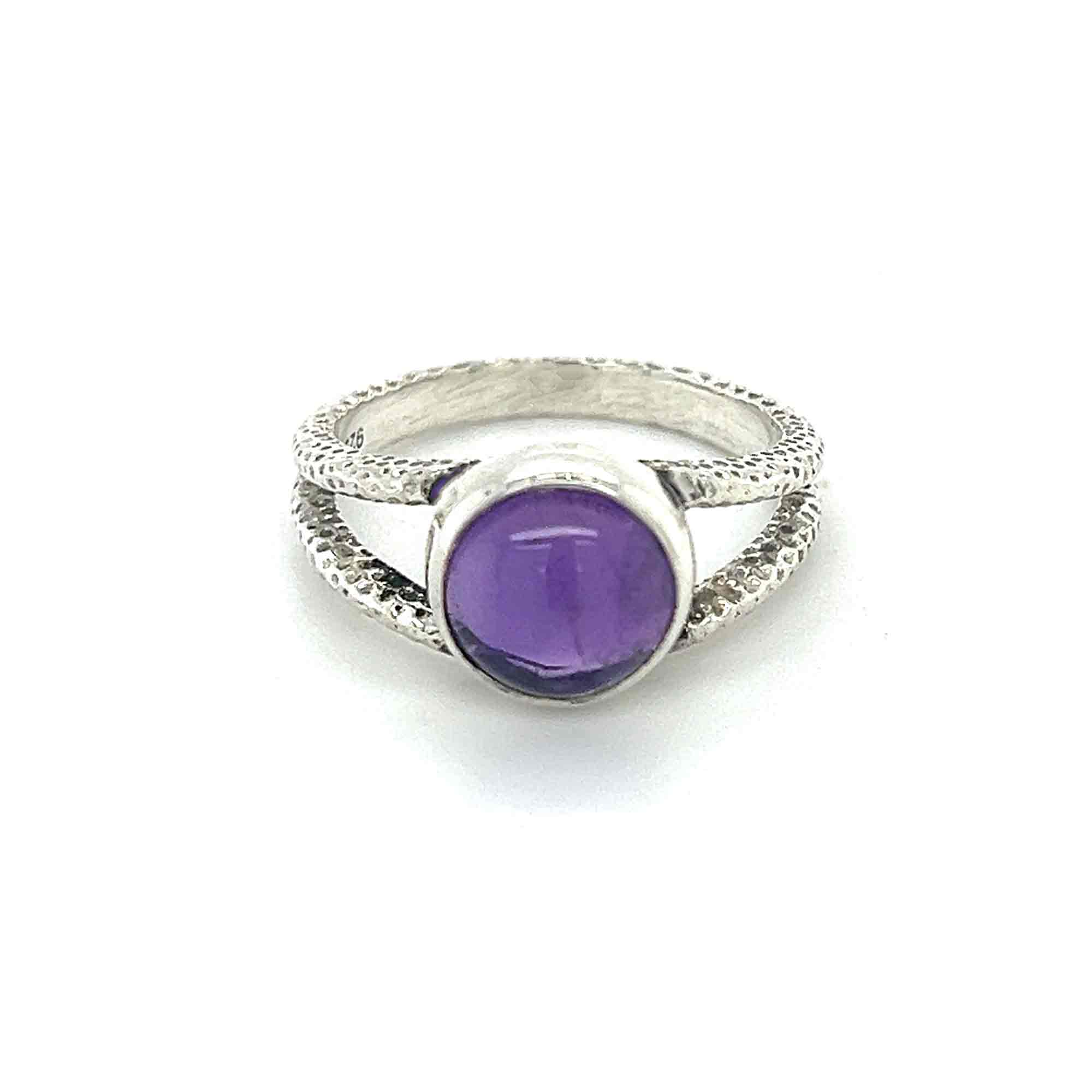 Amethyst textured band Ring #985