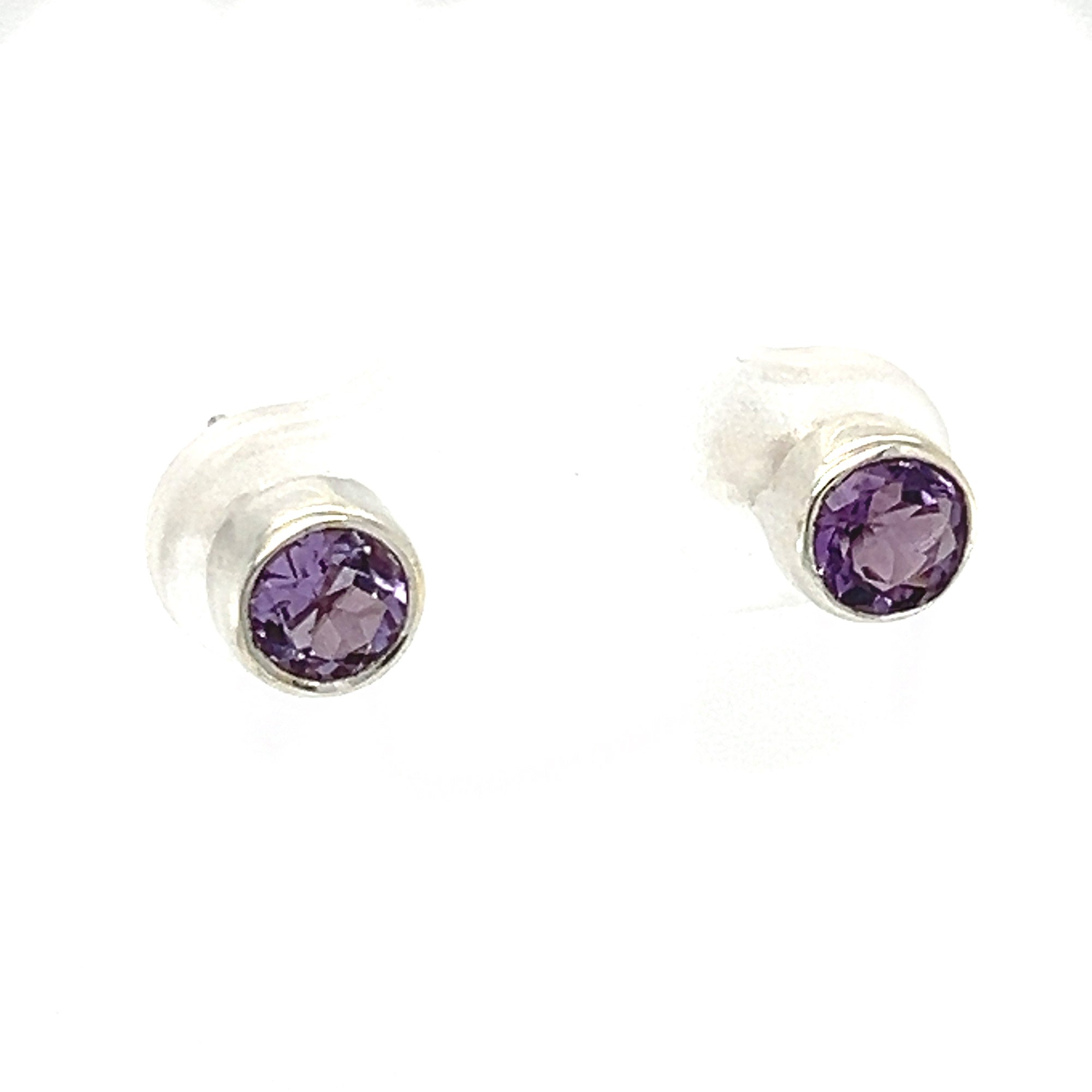 Amethyst Faceted Stud Earrings