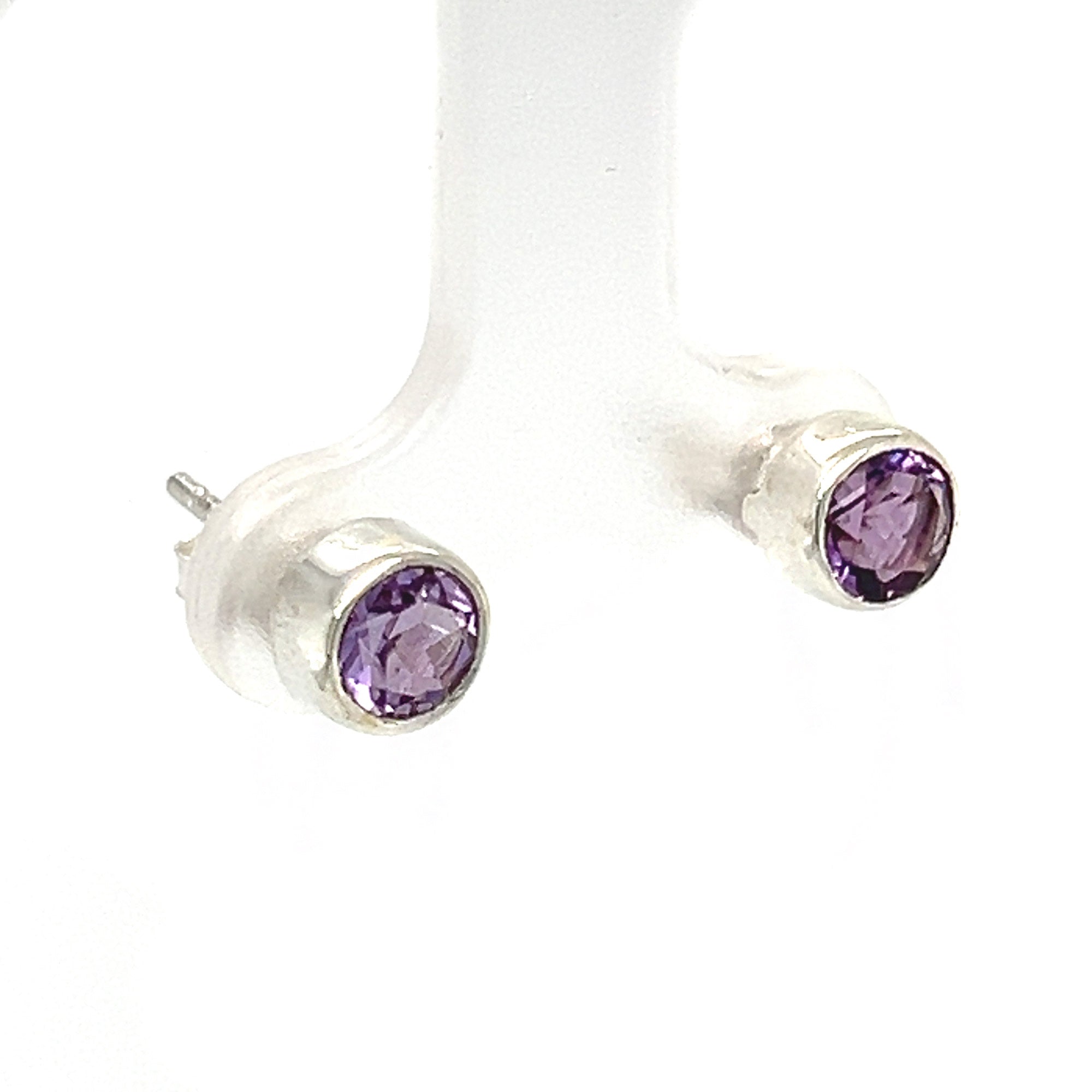 Amethyst Faceted Stud Earrings