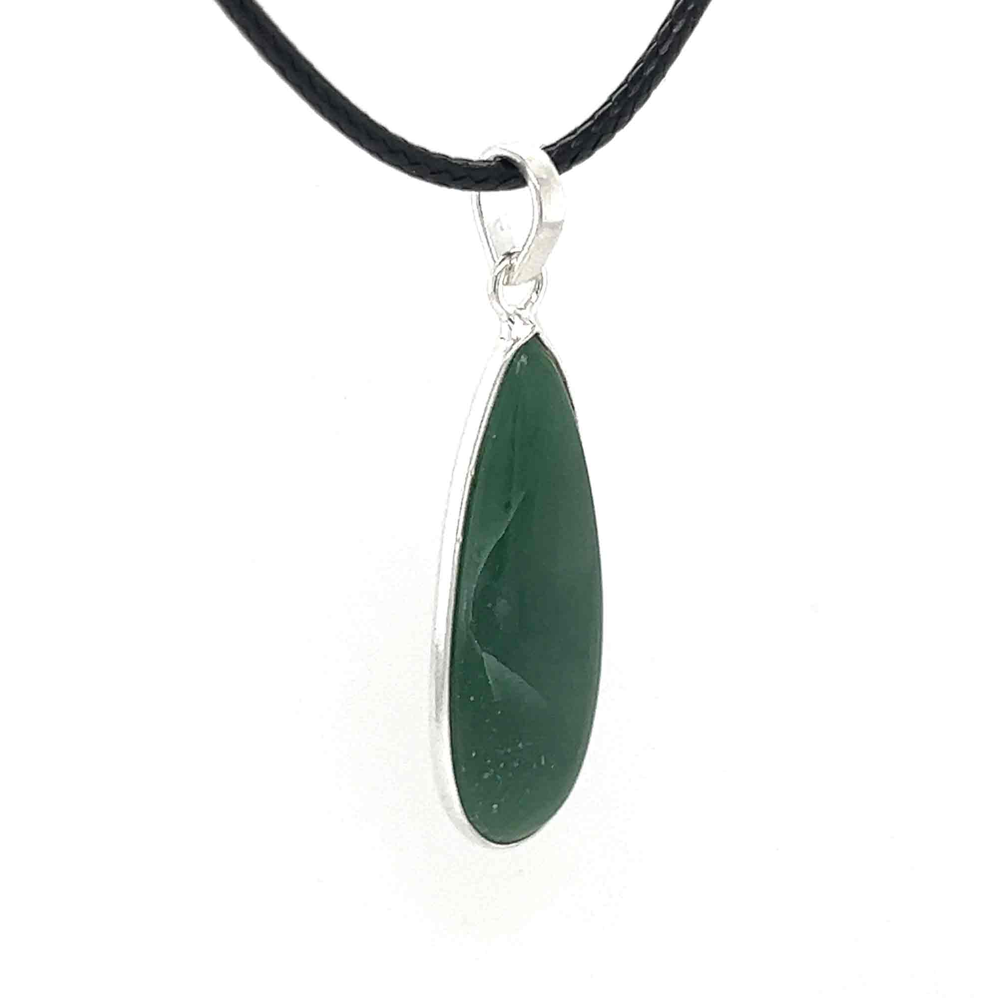 Dark Green cheapest Aventurine 925 Silver Pendant