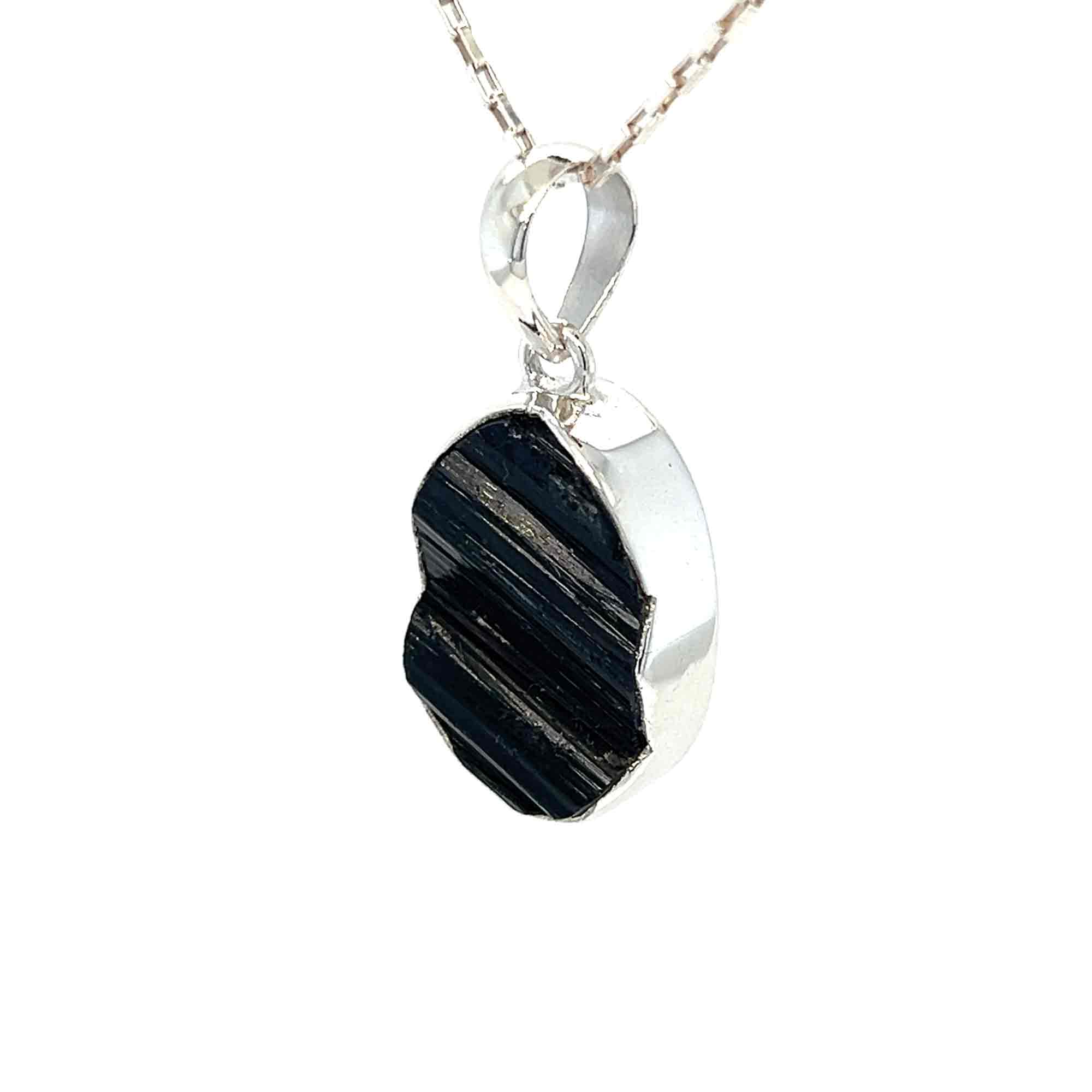 Raw Black Tourmaline Necklace