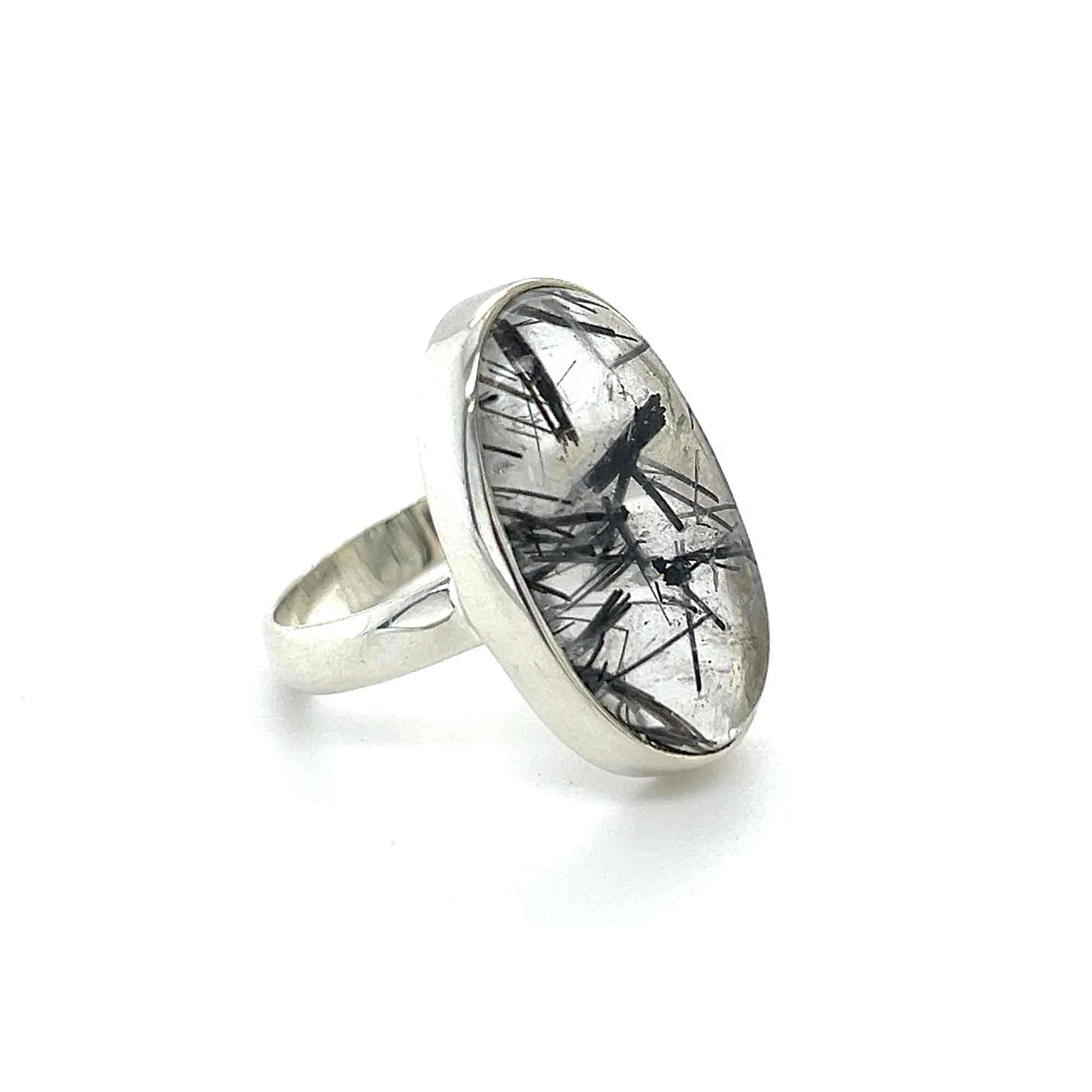 Tourmalined Quartz Ring