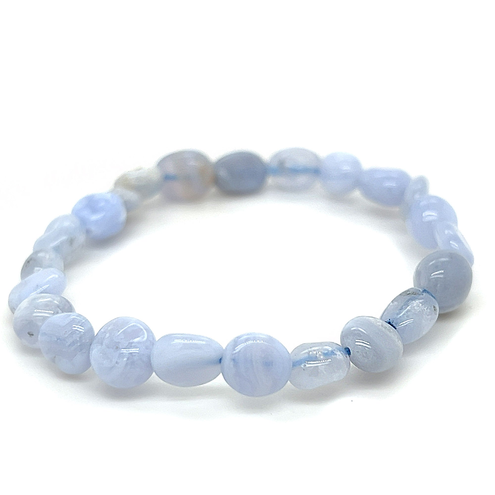 Blue lace Agate Bead Bracelet