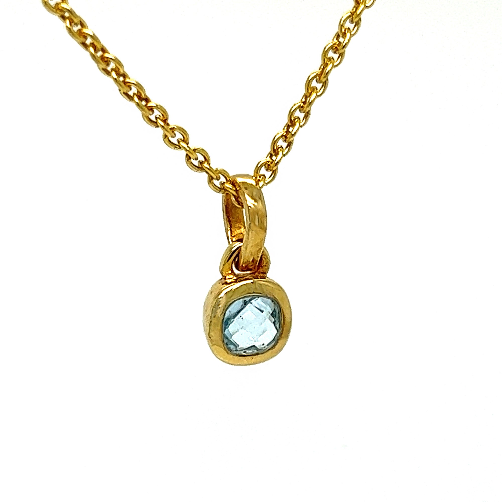 Blue Topaz Gold Pendant