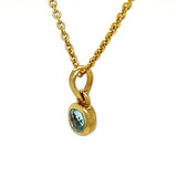 Blue Topaz Gold Pendant