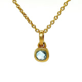 Blue Topaz Gold Pendant