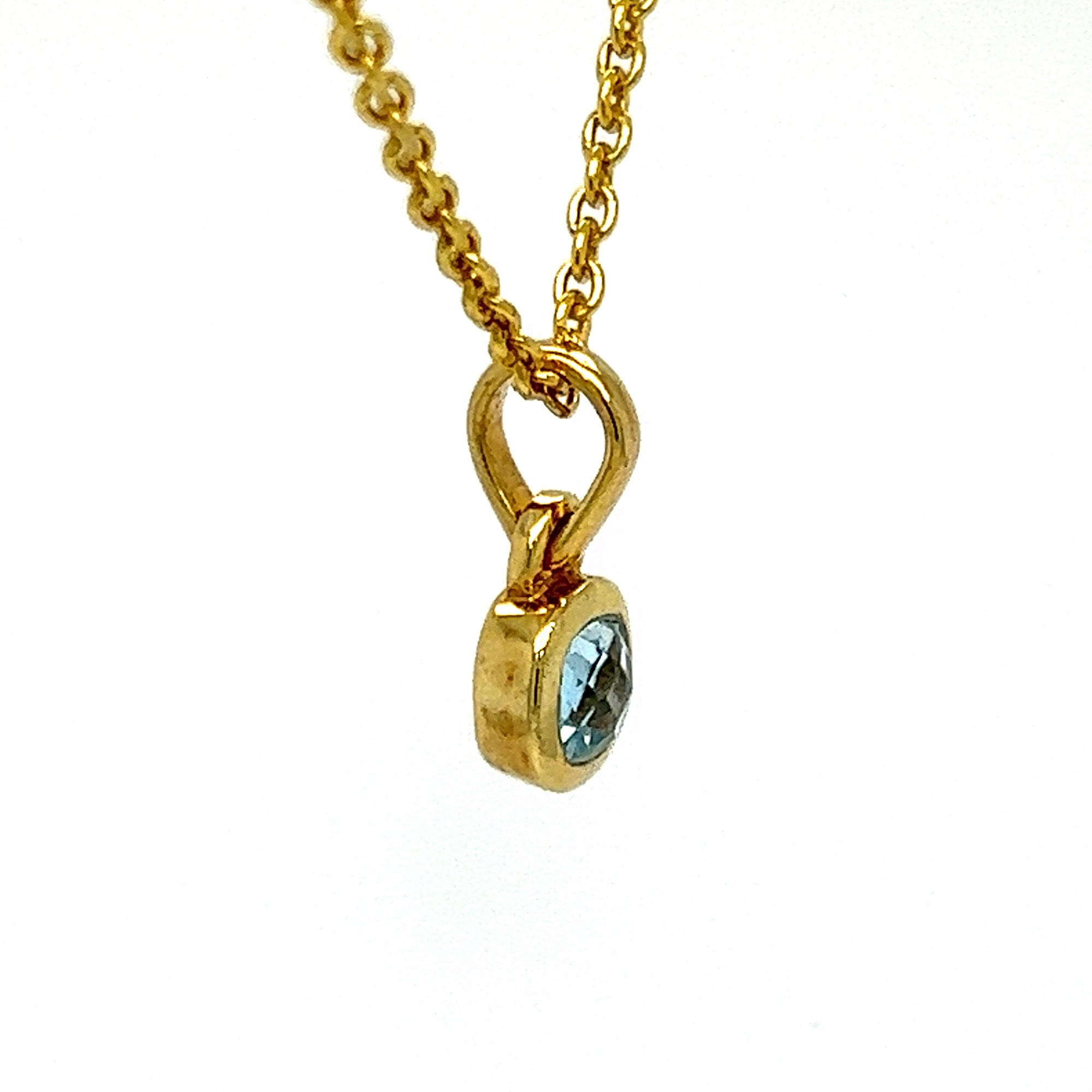 Blue Topaz Gold Pendant