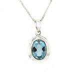 Blue Topaz Oval Pendant