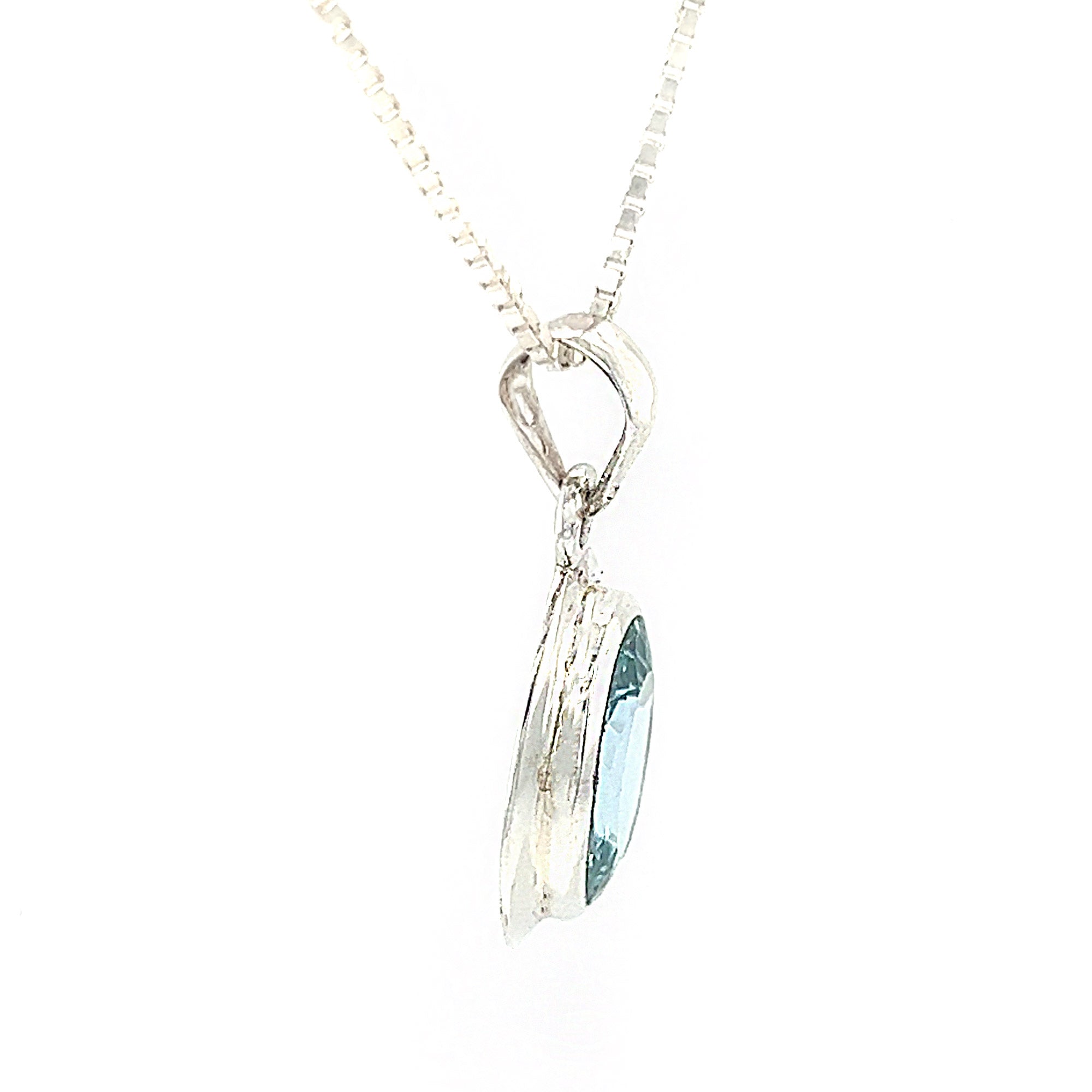 Blue Topaz Oval Pendant