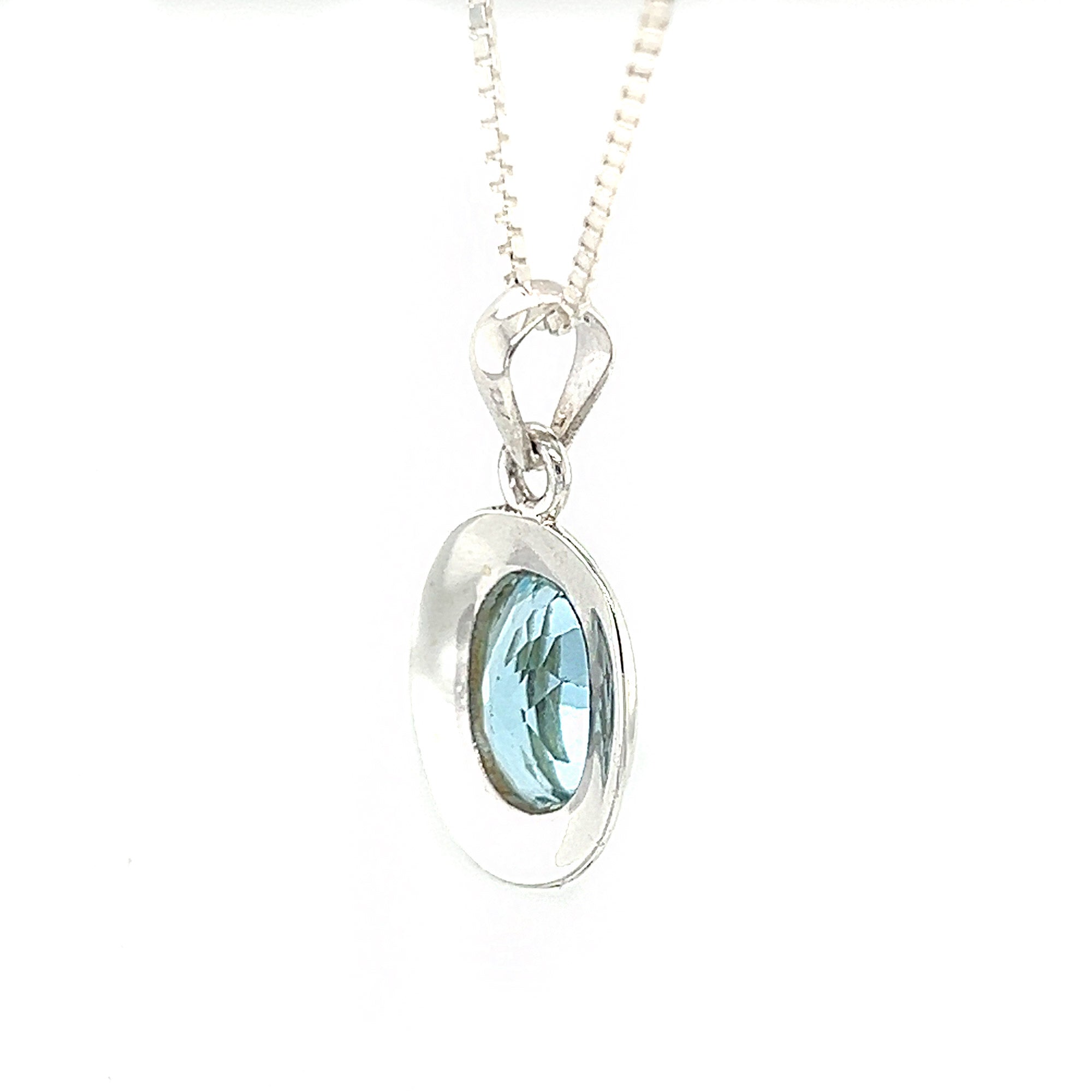 Blue Topaz Oval Pendant