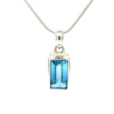 Rectangular Statement Blue Topaz Pendant