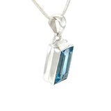 Rectangular Statement Blue Topaz Pendant