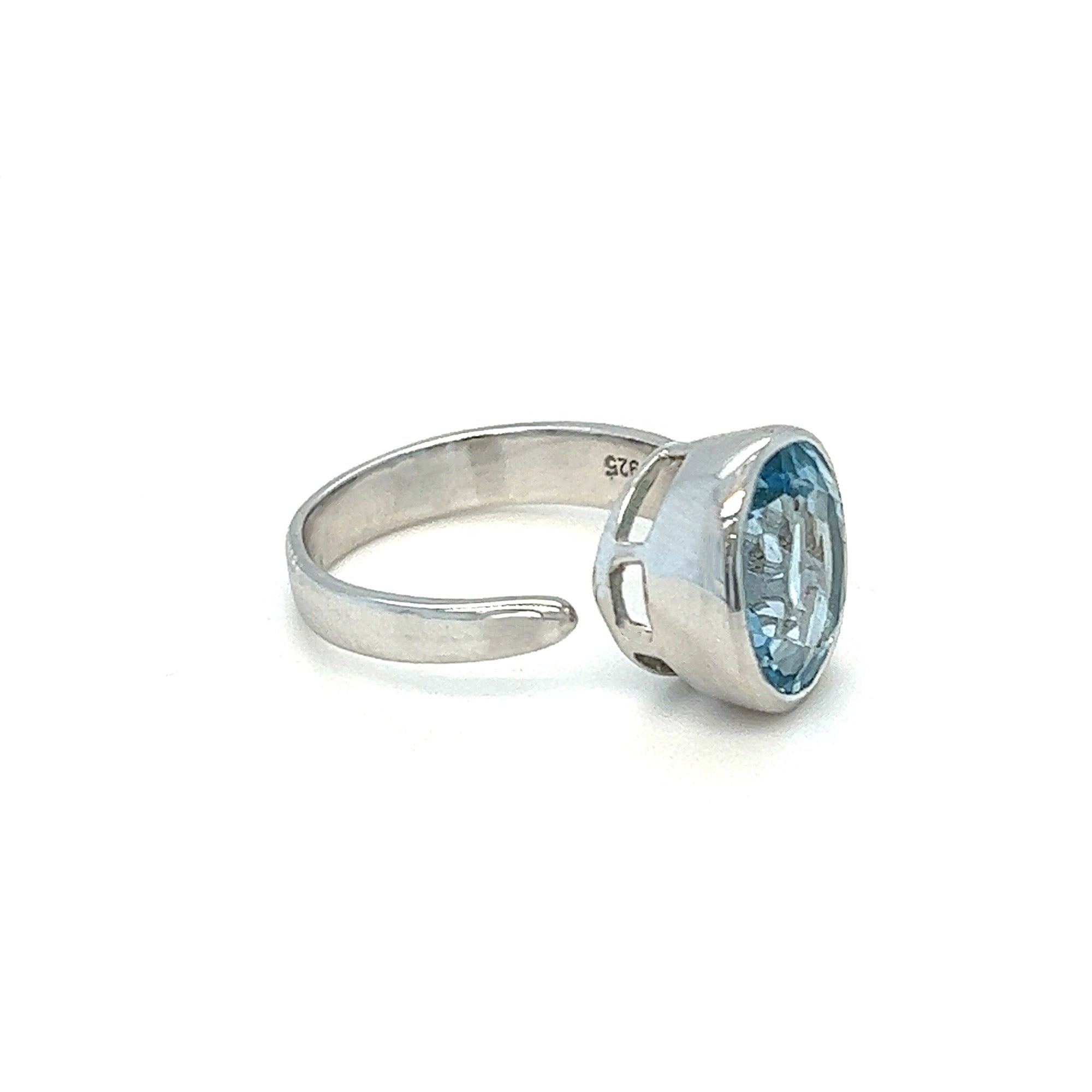 Blue Topaz Open Ring