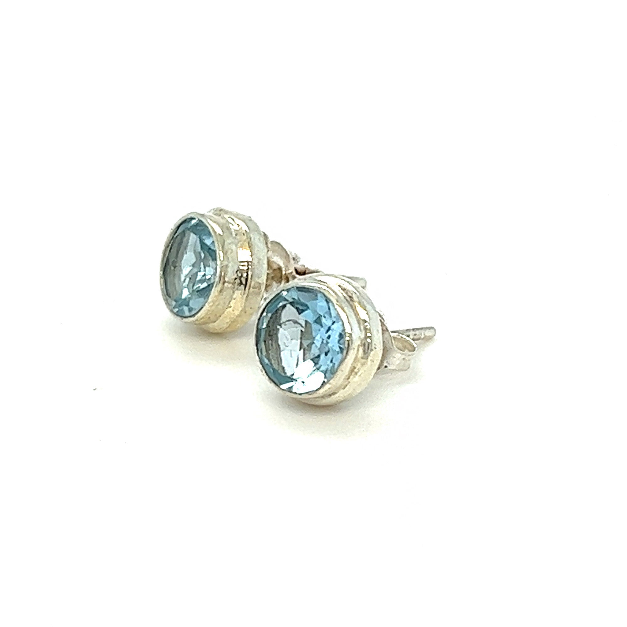 Blue Topaz Stud Earrings