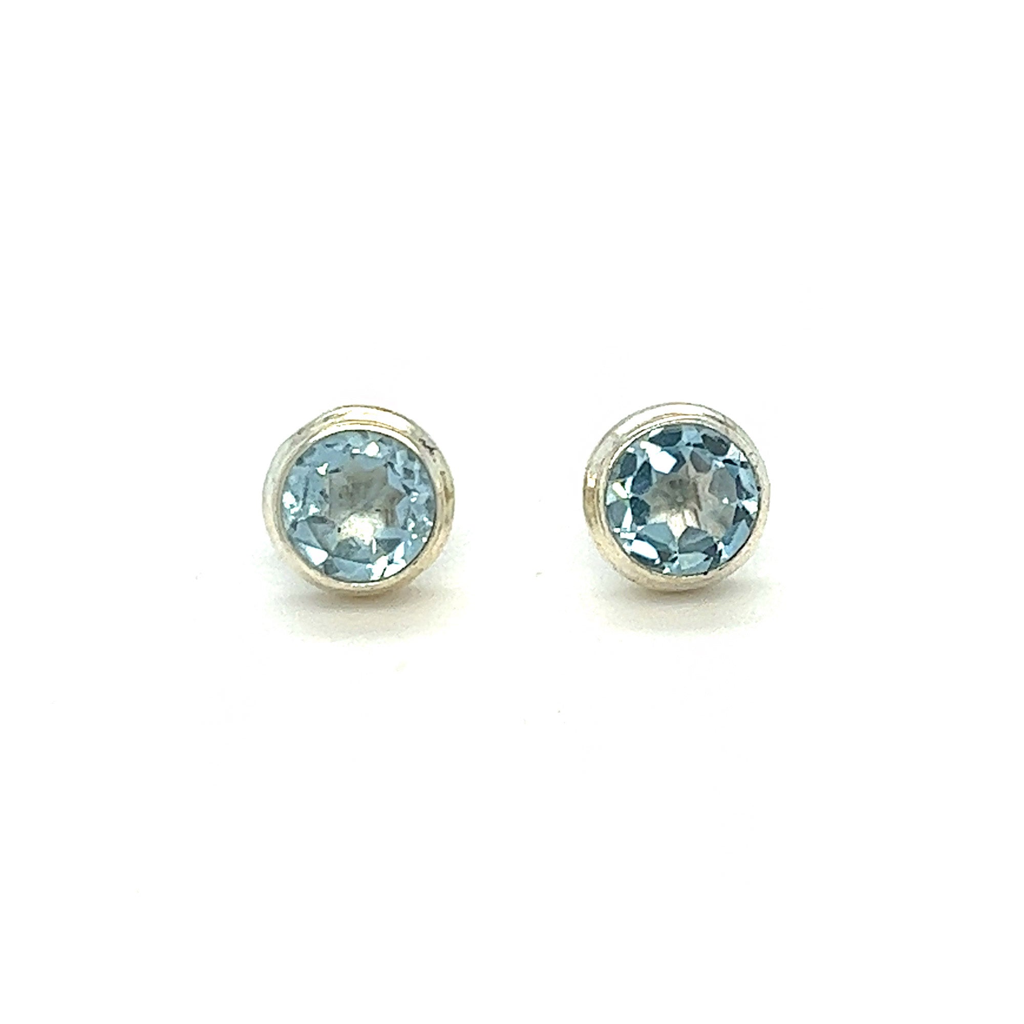 Blue Topaz Stud Earrings