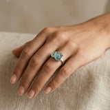 Blue Apatite and Green Kyanite Ring