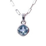 Blue Topaz Faceted Pendant