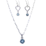 Blue Topaz Faceted Pendant