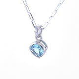 Blue Topaz Faceted Pendant