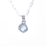 Blue Topaz Faceted Pendant
