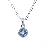 Blue Topaz Faceted Pendant