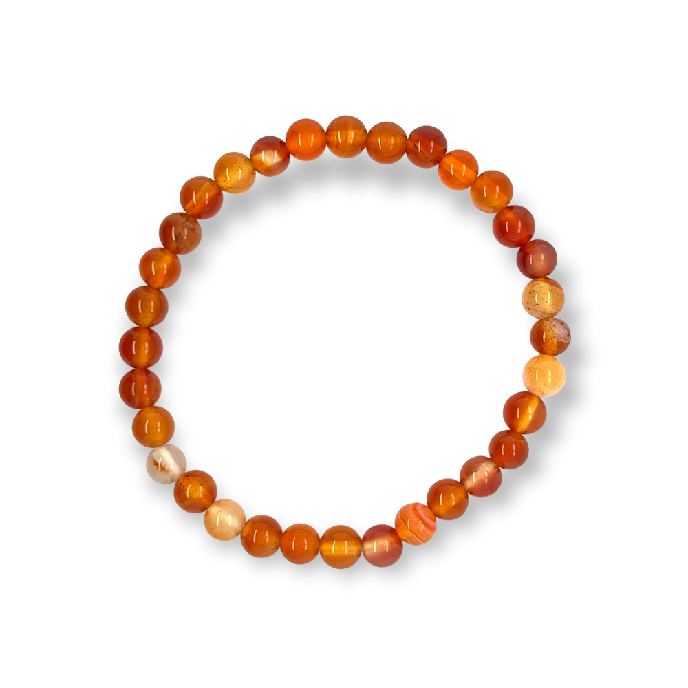 Carnelian 6mm Bead Bracelet