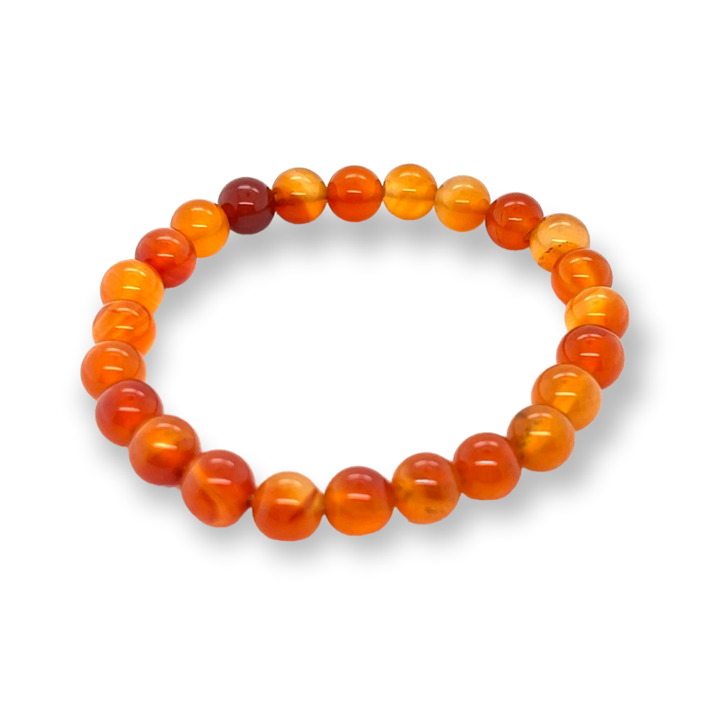 Carnelian 8mm Bead Bracelet