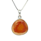 Silver Banded Carnelian Pendant