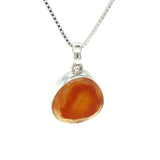 Silver Banded Carnelian Pendant